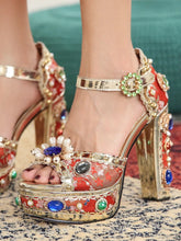 PALAIS Rhinestone Embellished Block Heels